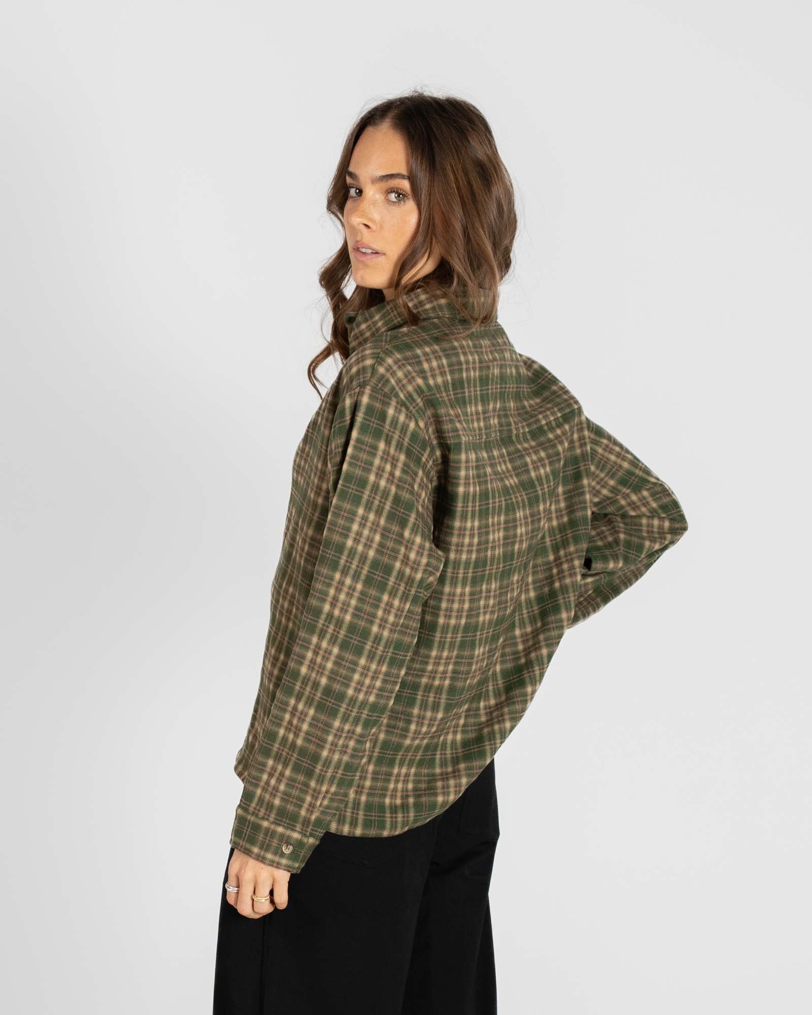 Ternet Flannel shirt Green Dame